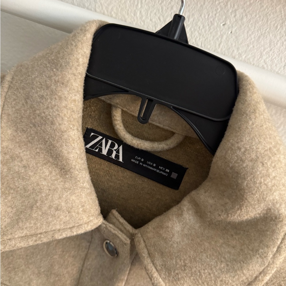 Zara Beige Wool Blend Jacket